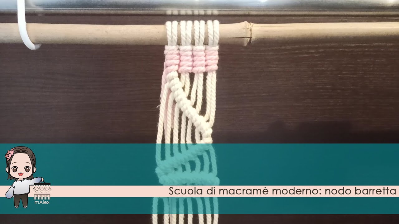 Scuola di macramè: nodo barretta o cordoncino.
