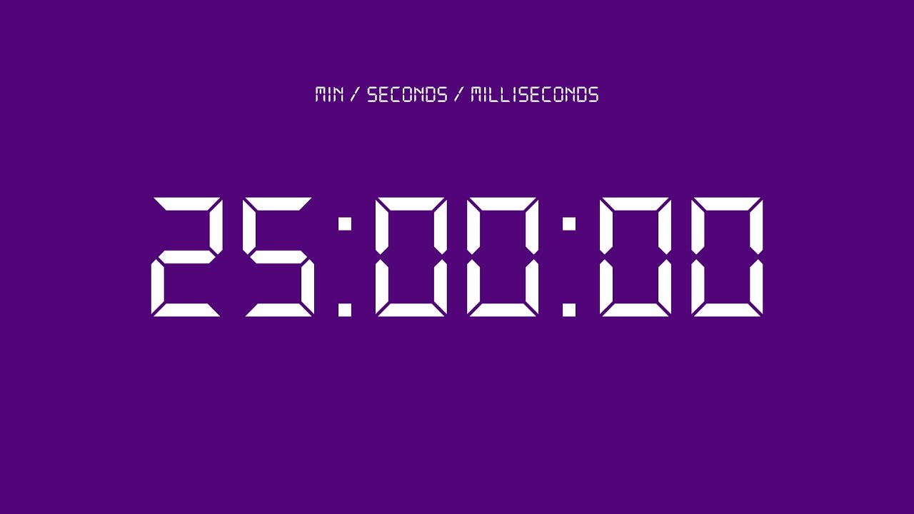 25 minute countdown timer