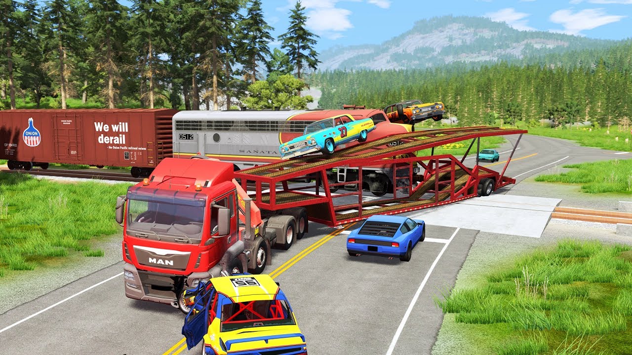 TRUCKS VS TRAINS | BeamNG Drive #2