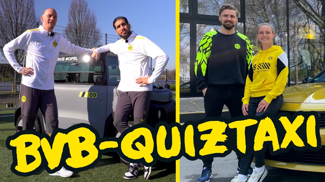 The BVB-Quiztaxi is on tour again with Can, Wolf, Schmelzer & Billig! 🚕⚫🟡