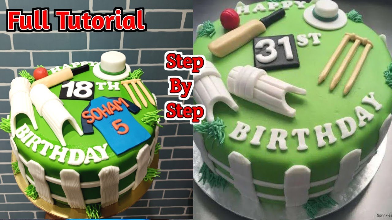 Cricket Theme Birthday Cake | Cricket Theme Cake | Cricket Ground Cake
