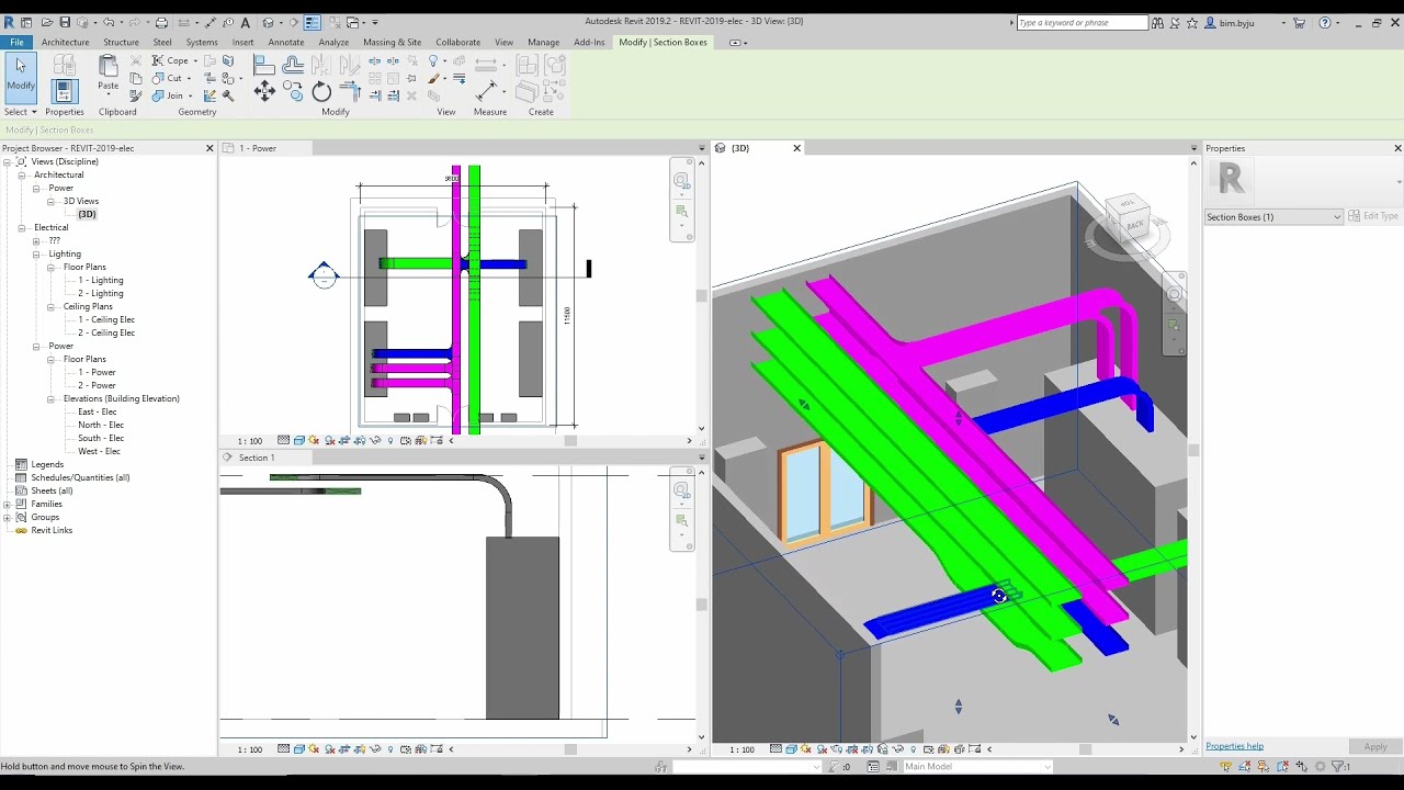 Revit-3D-Лоток и кабельная канализация для электропомещения-Часть-1