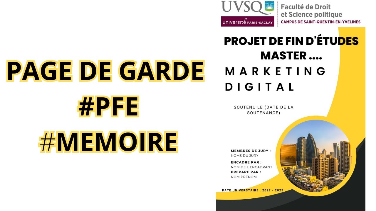 Comment Cr&eacute;er une Page de Garde Agr&eacute;able Pour un Projet de Fin d'&eacute;tudes