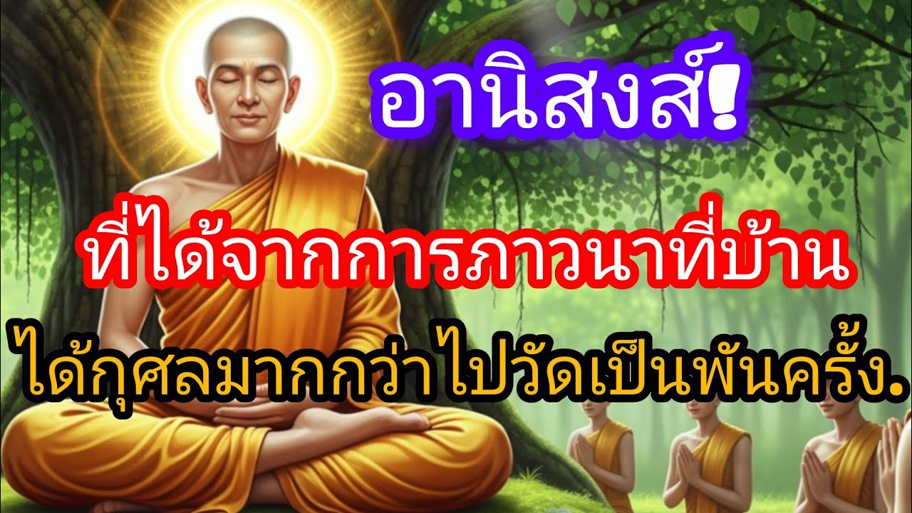 อานิสงส์! ที่ได้จากการภาวนาที่บ้าน ได้กุศลมากกว่าไปวัดเป็นพันครั้ง.