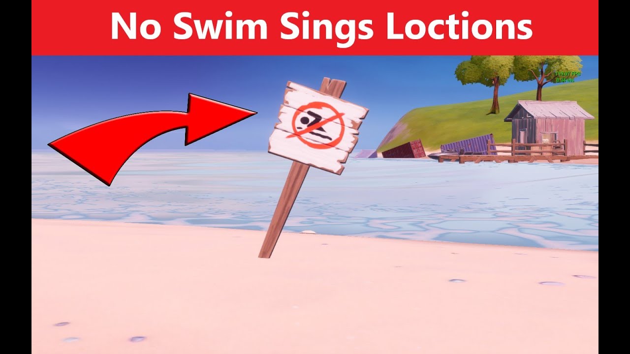 Swim At Different No Swim Signs | Fortnite