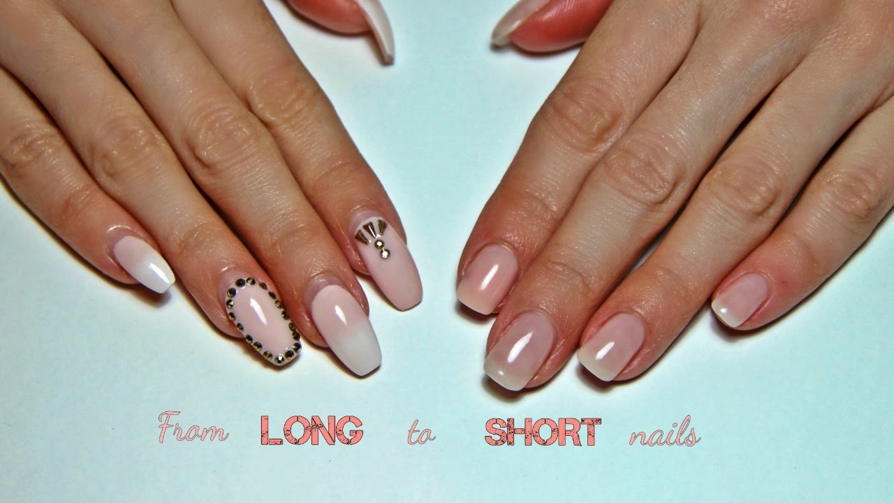 From Long to Short Gel Nails! Old design removal, drill and hand filing, prep and refill