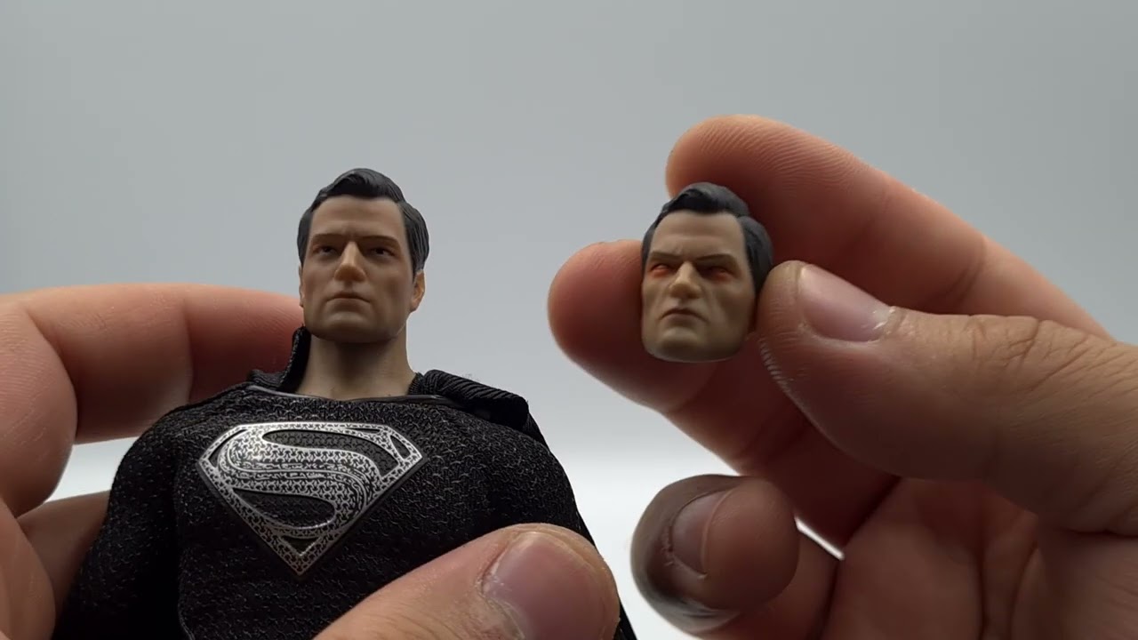 3rd Party Mezco Style Superman Action Figure | Black Suit Superman
