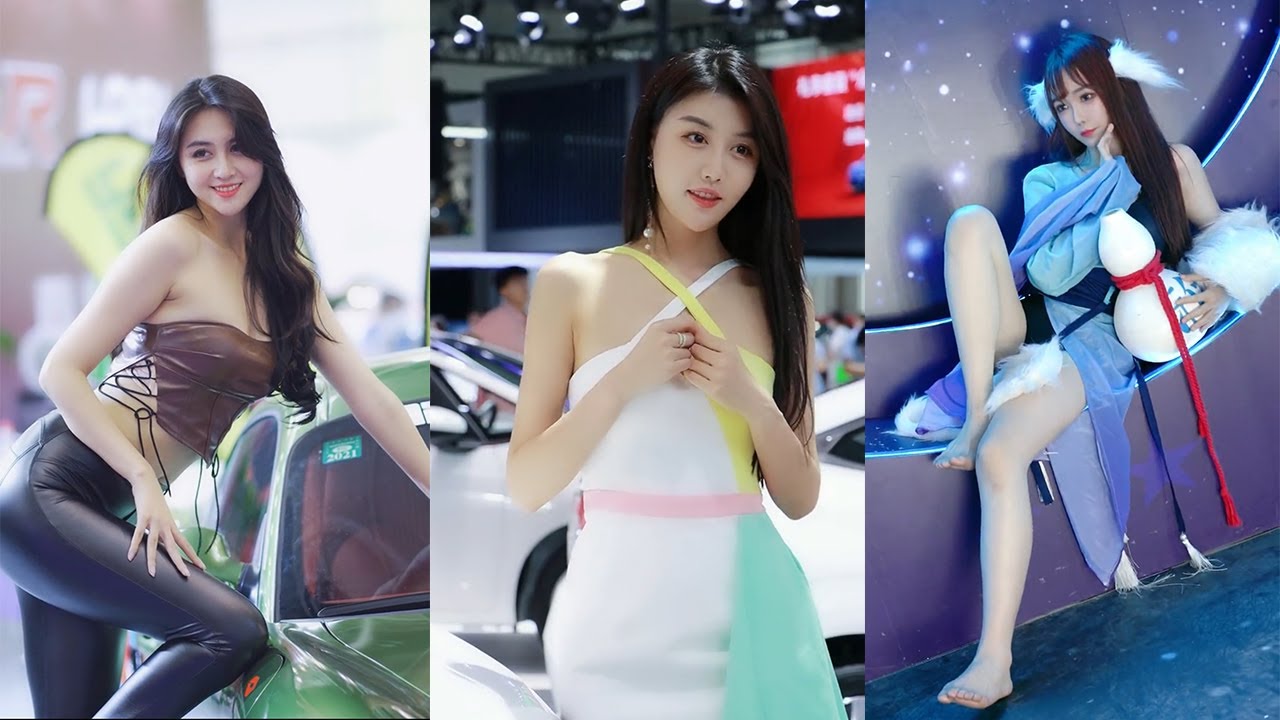 【抖音性感美女街拍穿搭合集&車模 模特】tik tok 2021 China sexy beauty Street shot model  auto salon girls