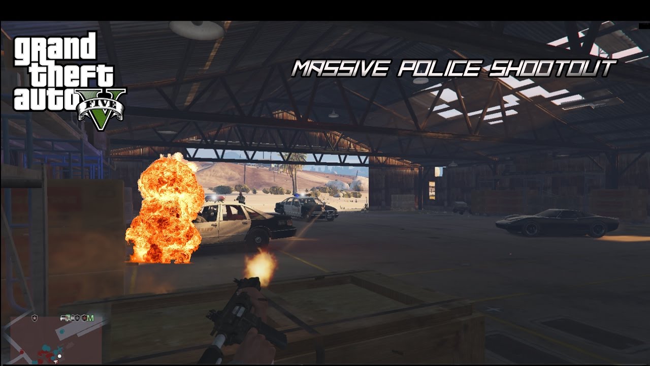 GTA 5 Massive Police Shootout!!!! (with surprise ending)