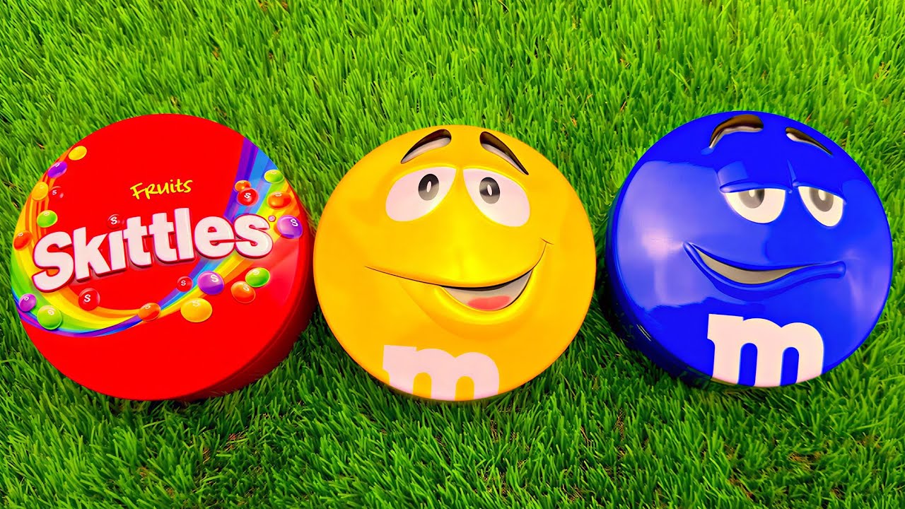 Unboxing Rainbow Candy Tins with ASMR Sounds | Skittles & M&M’s Colorful Delight Experience 2025