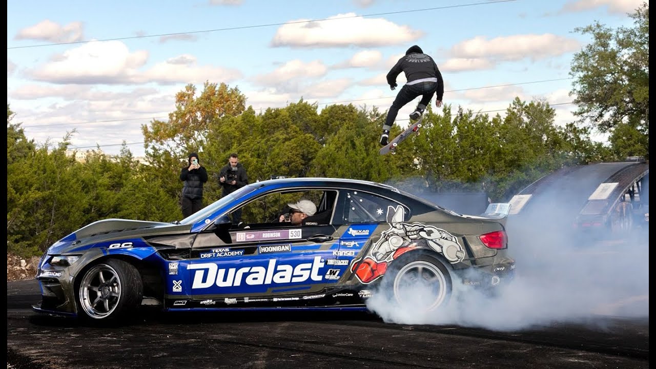 Cody McEntire Skates Over A Drifting Car
