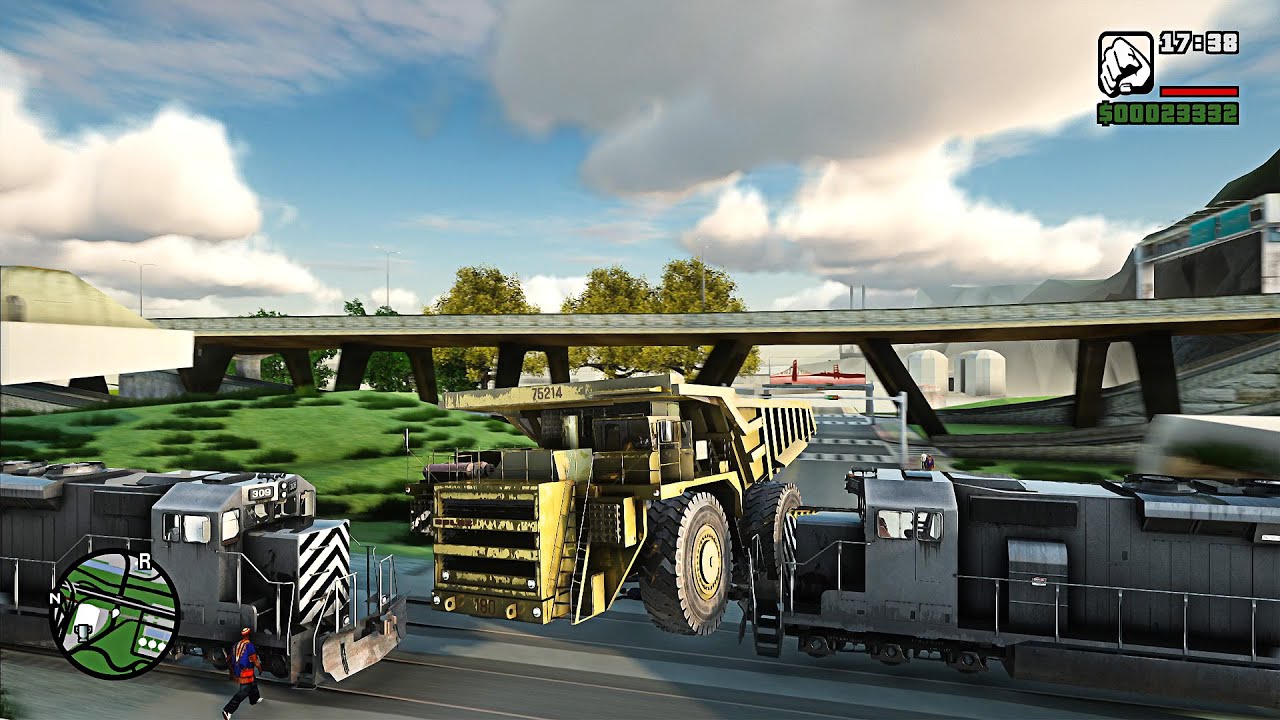 GTA SA Realistic Vehicle Deformation - Crazy Trains Crashes Ep.27