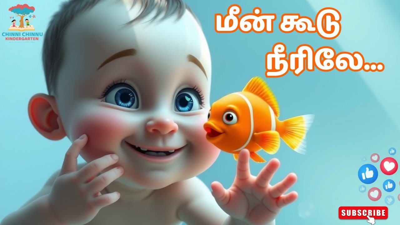 மீன் கூடு நீரிலே | Fish Song for Kids | Cute Baby Water Song Tamil#FishSongForKids#TamilKidsSongs