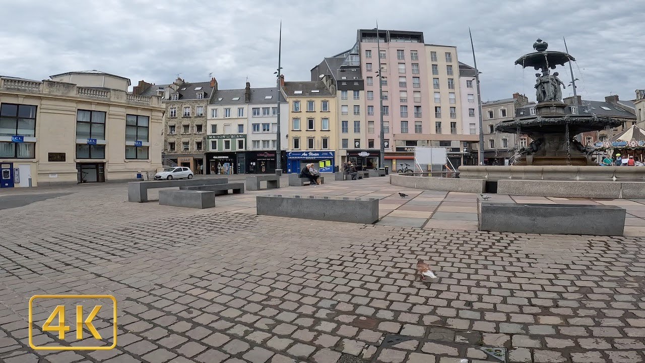 4K Walk In Cherbourg, France 🇫🇷