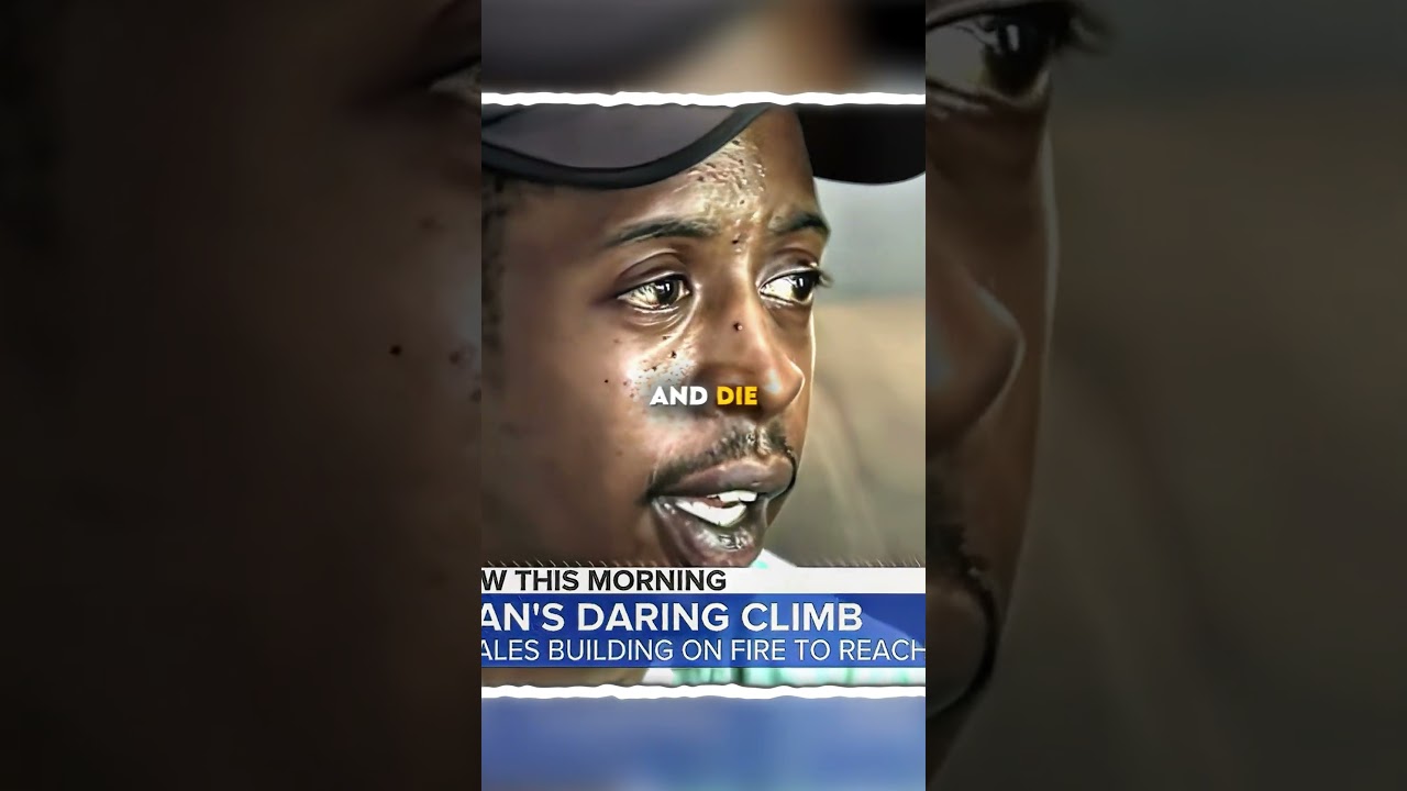 Man Climbs 19-Story Building to Save His Mother from a Burning Apartment☠️🫡