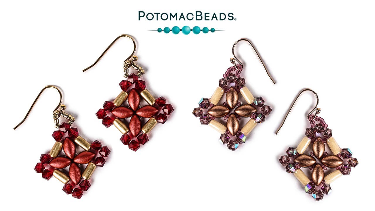Simple Tubelet Crystal Earrings - DIY Jewelry Making Tutorial by PotomacBeads