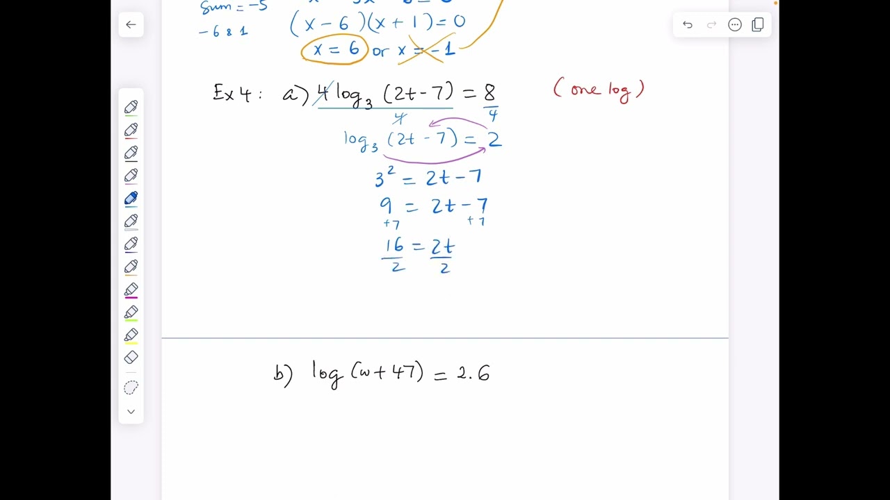 Solving logarithmic equations