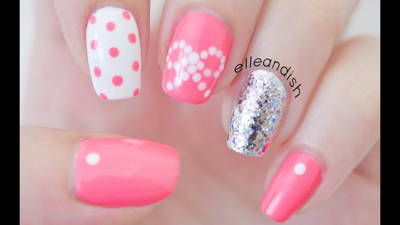 ❤ Easy Bow Nails...Using Dots!  ❤