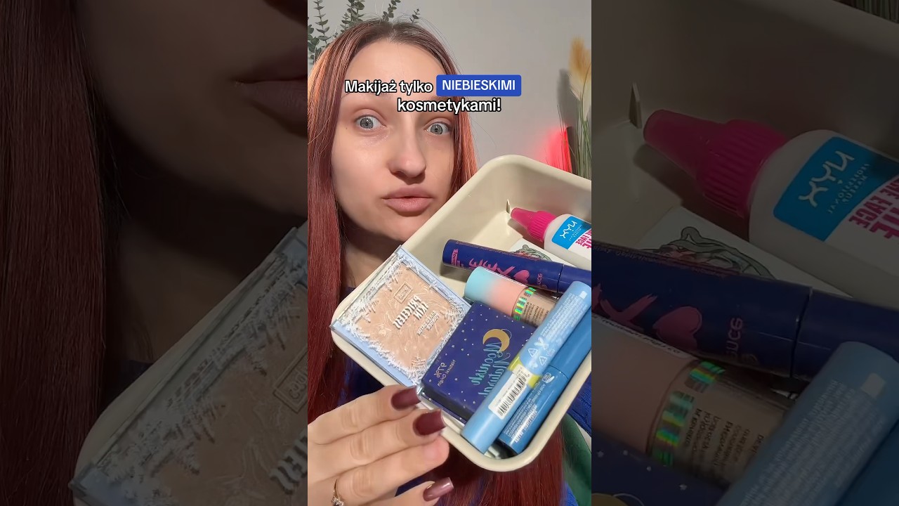 Makijaż NIEBIESKIMI kosmetykami! 😱😱 #makeuptrends #makeup #makeupchallenge