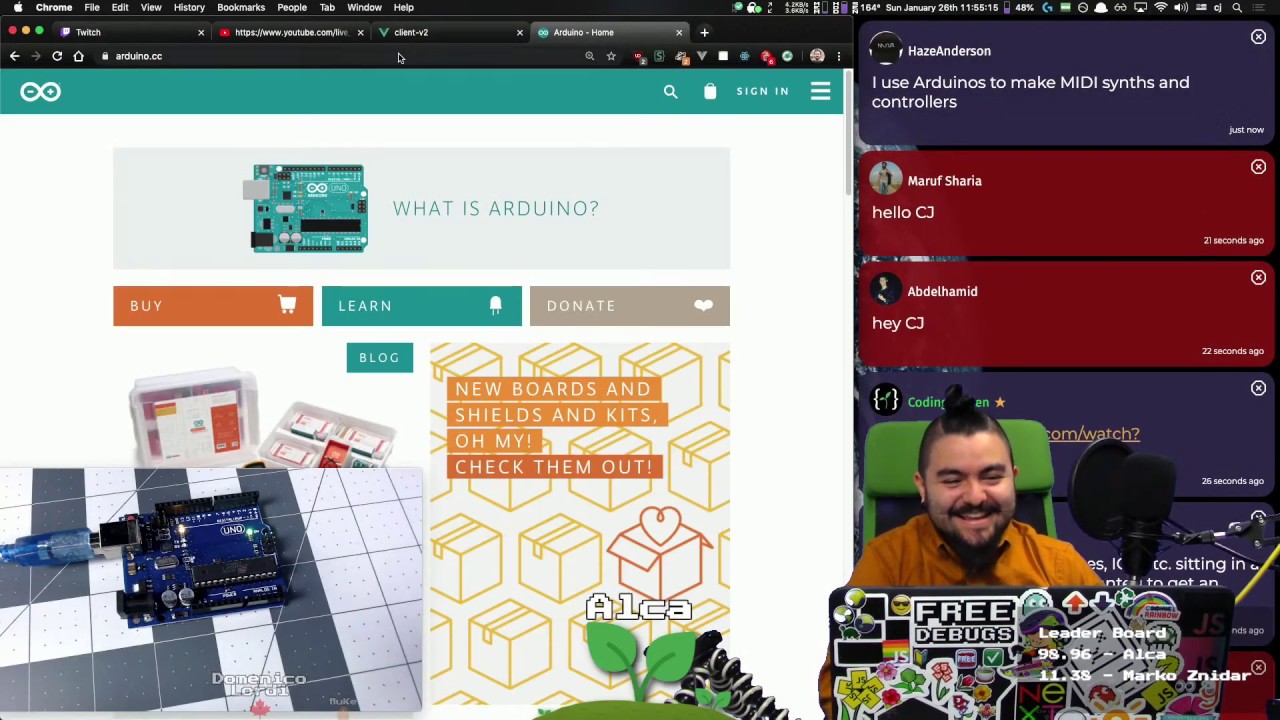 🤖| Intro to hardware programming with Arduino and C++ / JavaScript | !commands | !drop