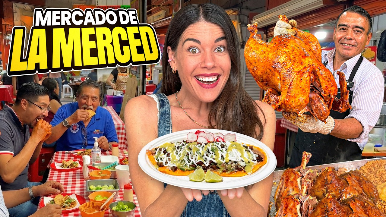 Probamos los Tacos de PAVO del Mercado de la Merced 🍗 Comida auténtica de CDMX