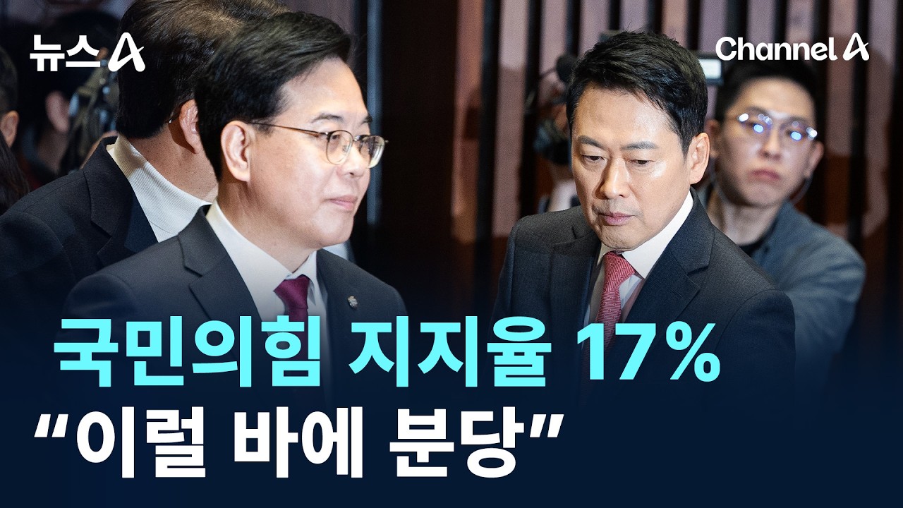 국민의힘 지지율 17%…당내선 “이럴 바에 분당” / 채널A / 뉴스A