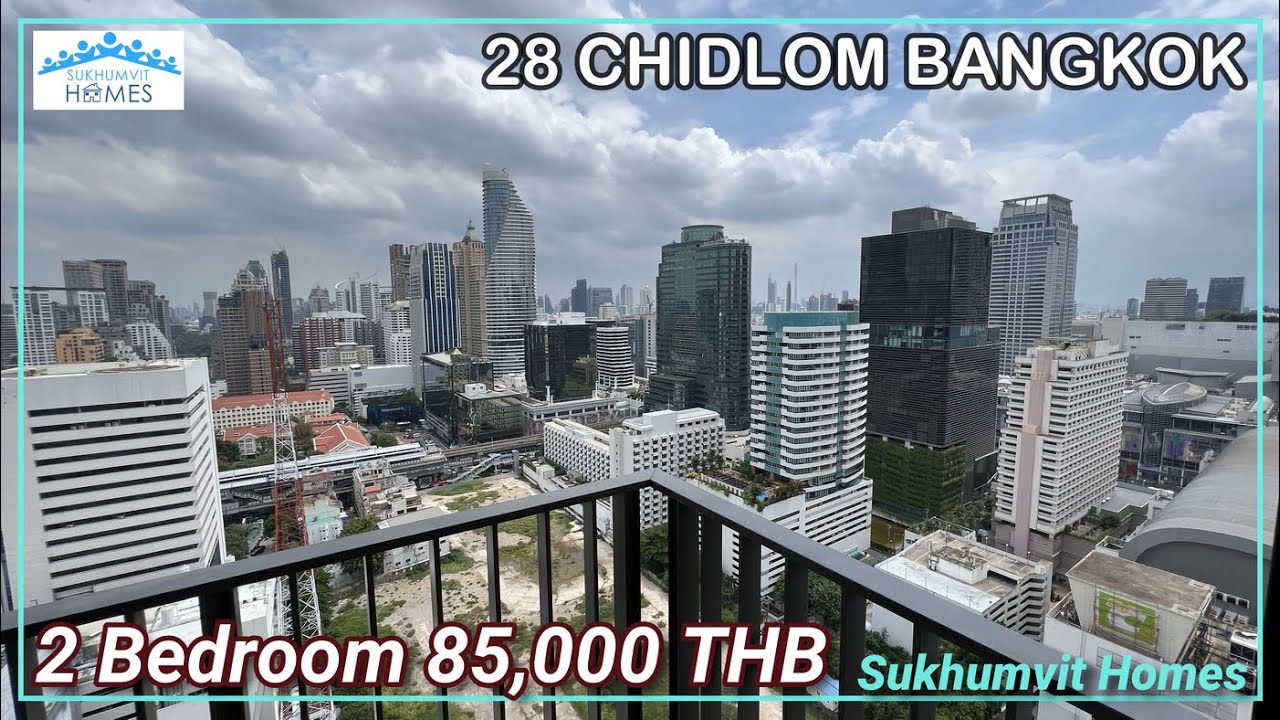 25th Floor 2 Bedroom For Rent 28 Chidlom Bangkok 85,000 THB