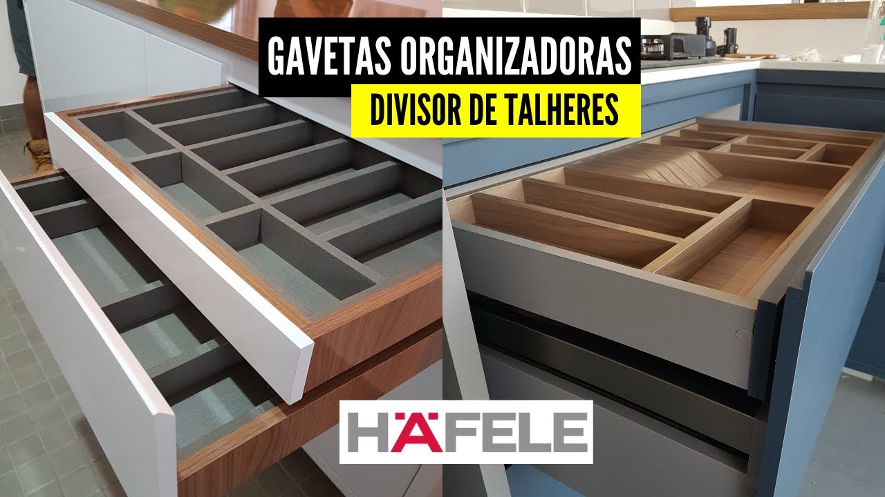 DIVISÓRIA DE GAVETAS PARA TALHERES (2 MODELOS PARA VOCÊ SE INSPIRAR) - KING MOVELARIA @HafeleBrasil