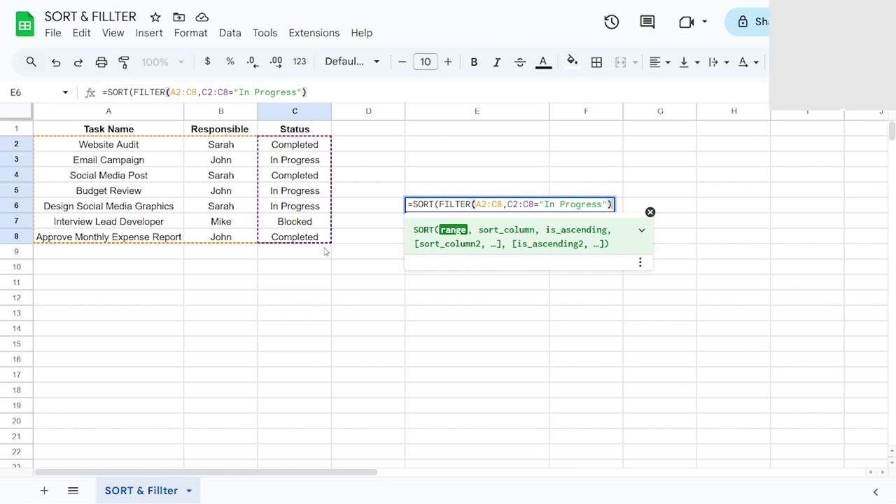 How to Combine SORT & FILTER in Google Sheets 📊.