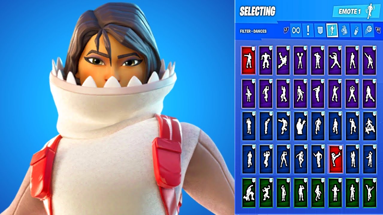 🔥 COZY CHOMPS SKIN SHOWCASE WITH ALL FORTNITE DANCES & EMOTES 😱
