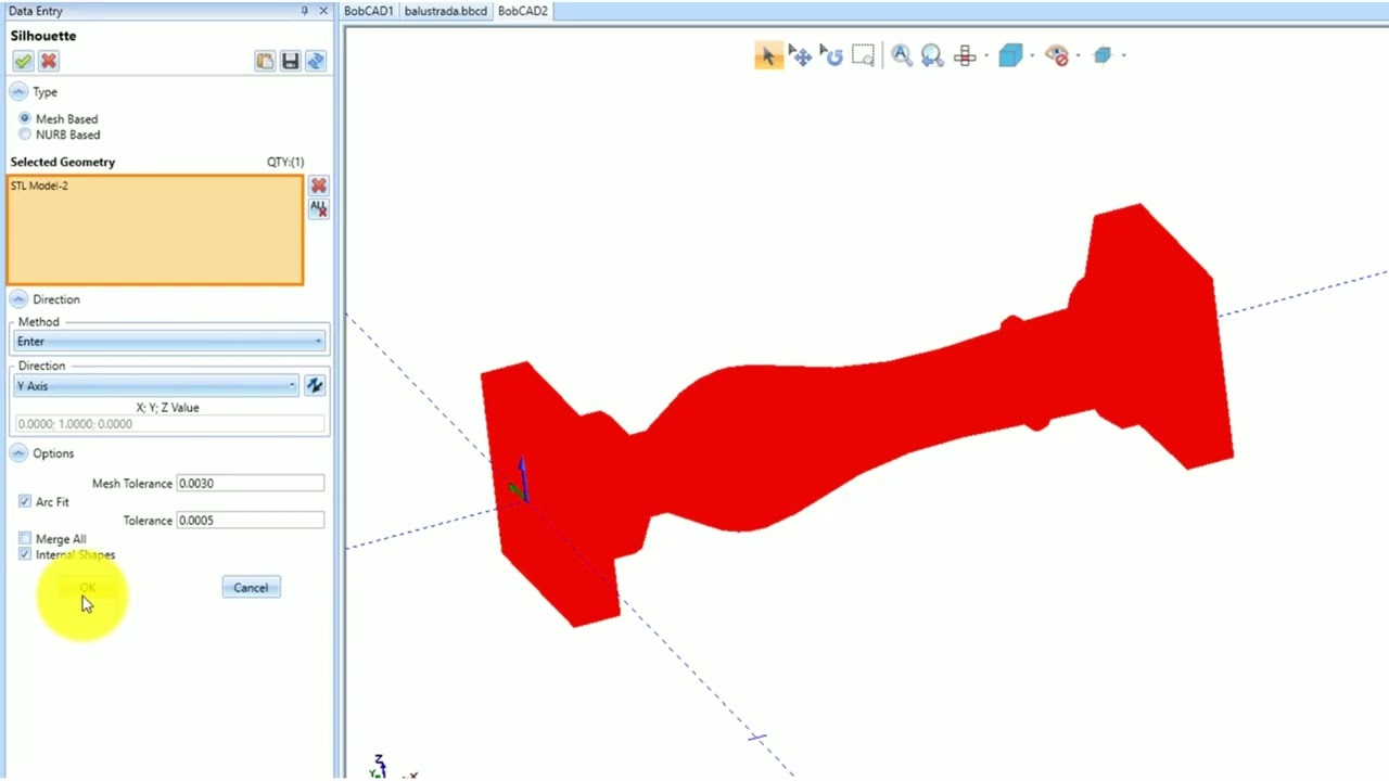 Новые возможности CAD/CAM | BobCAD-CAM V38: Silhouette – каркасное моделирование из STL-файлов
