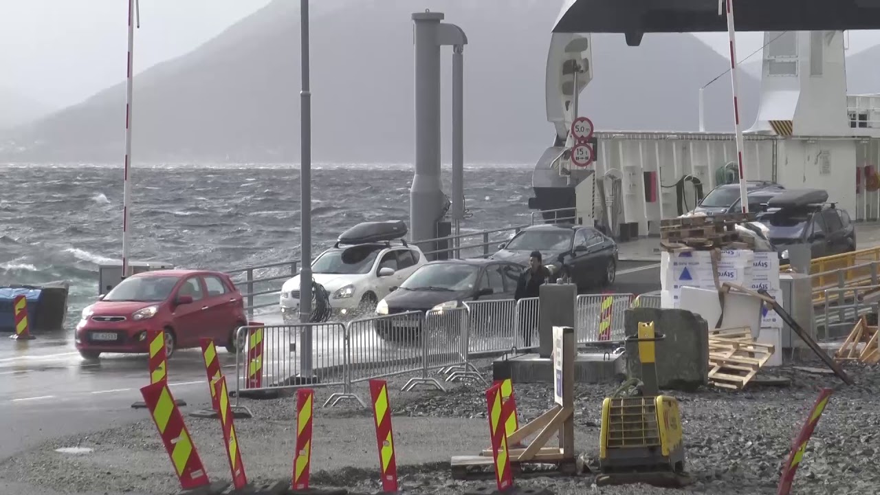 Winter storm in Aalesund, Norway, 23.03.2019