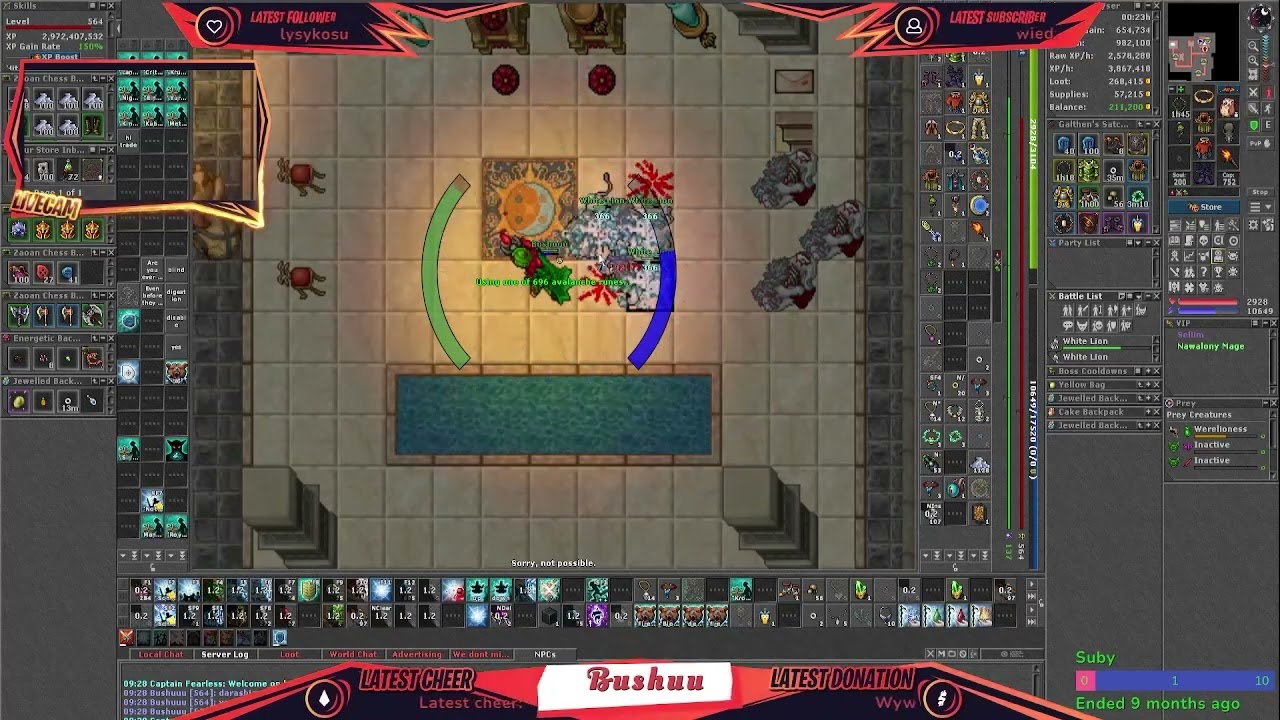 Tibia 560 ED Werelions fullbox. Finishing Bestiary.