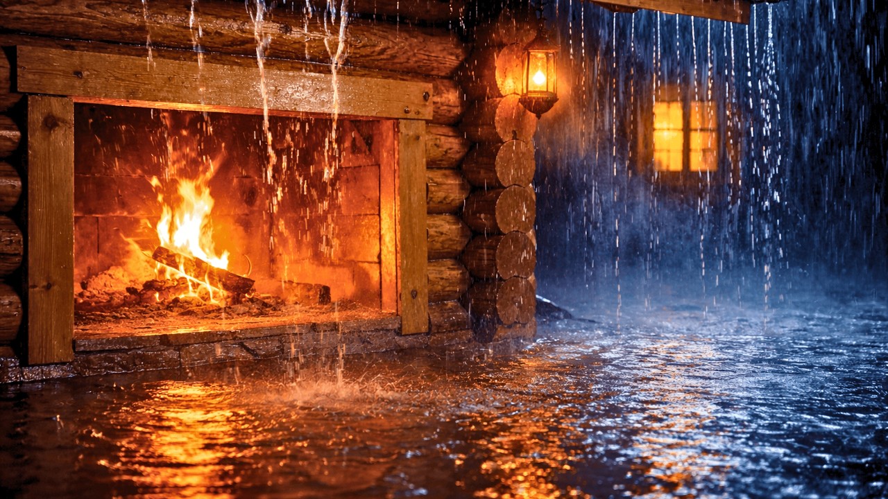 Soft Rain Sounds & Cozy Fireplace for Deep Sleeping & Stress Relief 🔥 Rain Sounds for Perfect Sleep