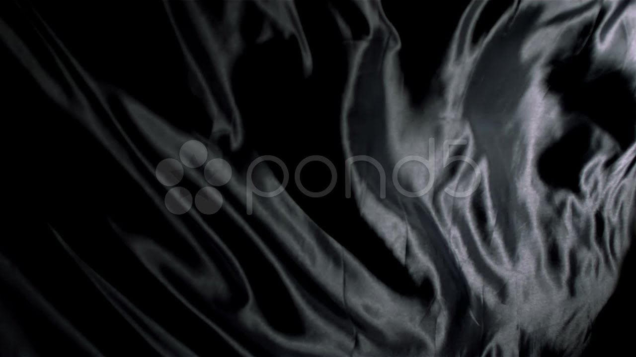 Black Silk Cloth Moving. Stock Footage