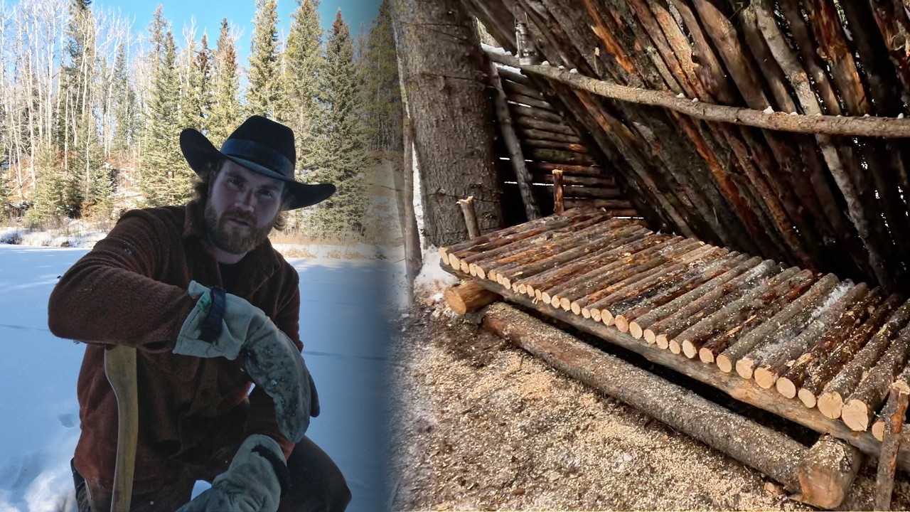 Bushcraft Camp Site - Building a Firewood Wall and Raised Bed