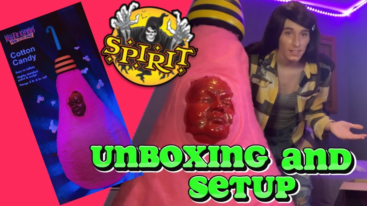 Spirit Halloween cotton candy unboxing and setup