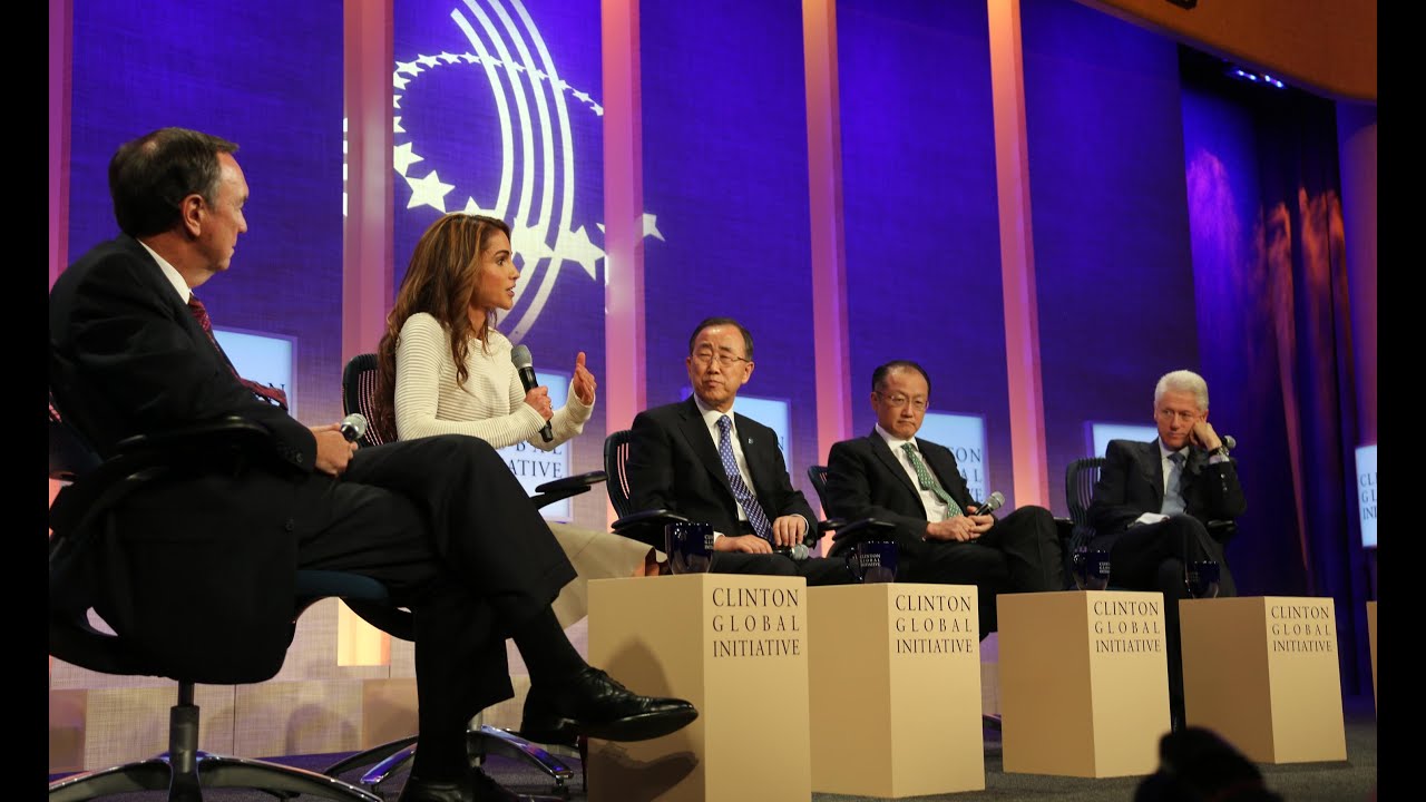 Queen Rania speaks at the Clinton Global Initiative 2012 Plenary Session