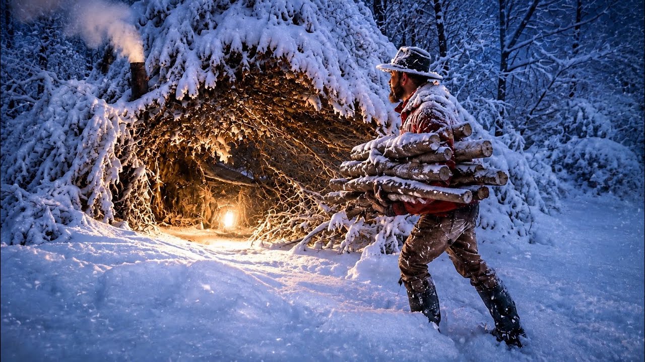 Alone in -11&deg;C Winter Storm,Blizzard &Ice،No Tent,No Sleeping Bag | 3 Days Extreme Survival Camping 