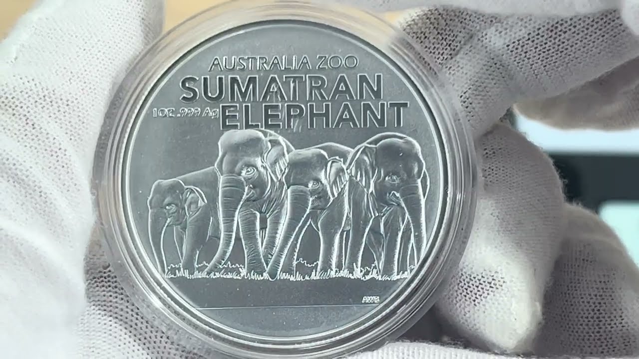 2022 Australia 1 oz Silver $1, 3rd in Australian Zoo: Sumatran Elephant BU
