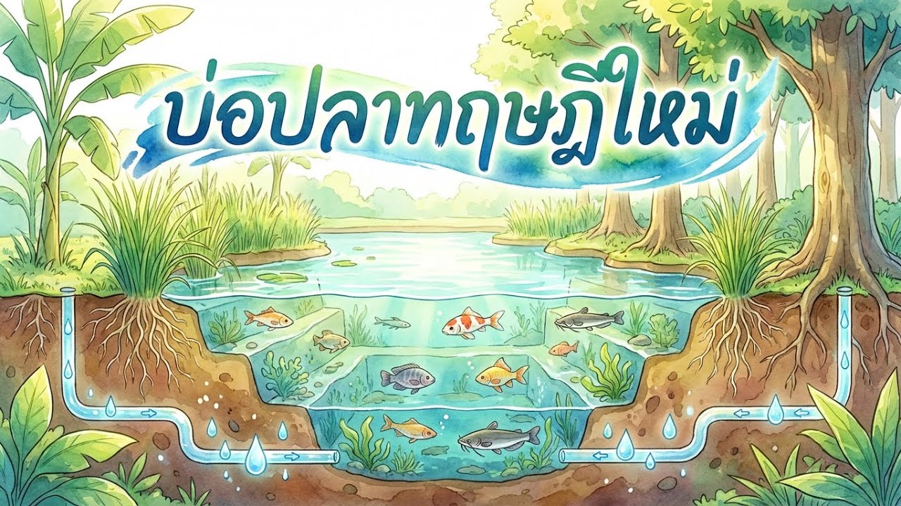 เคล็ดลับขุดบ่อปลาทฤษฎีใหม่: ทําตะพัก-ธนาคารน้ำใต้้ดิน นํ้าใสไม่แห้งตลอดปี!