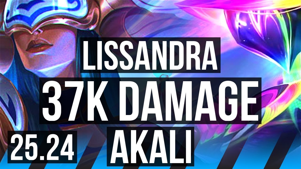 LISSANDRA vs AKALI (MID) | 37K damage | KR Master | 25.24