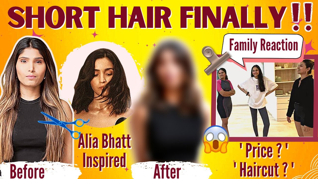 Alia Bhatt inspired Short Hair | sisters reactions | PRICE of Hair Cut |
