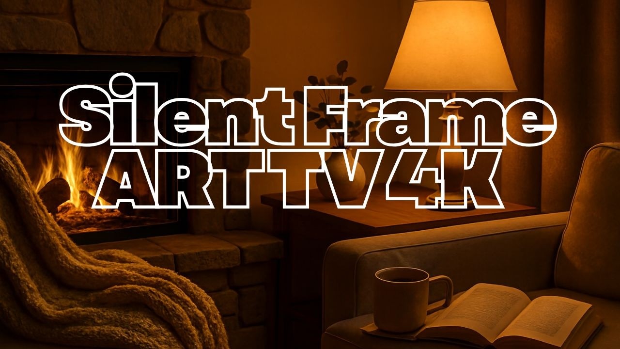 2 Hours of Silent Frame art tv: A glowing stone fireplace with flickering flame wallpaper 4K