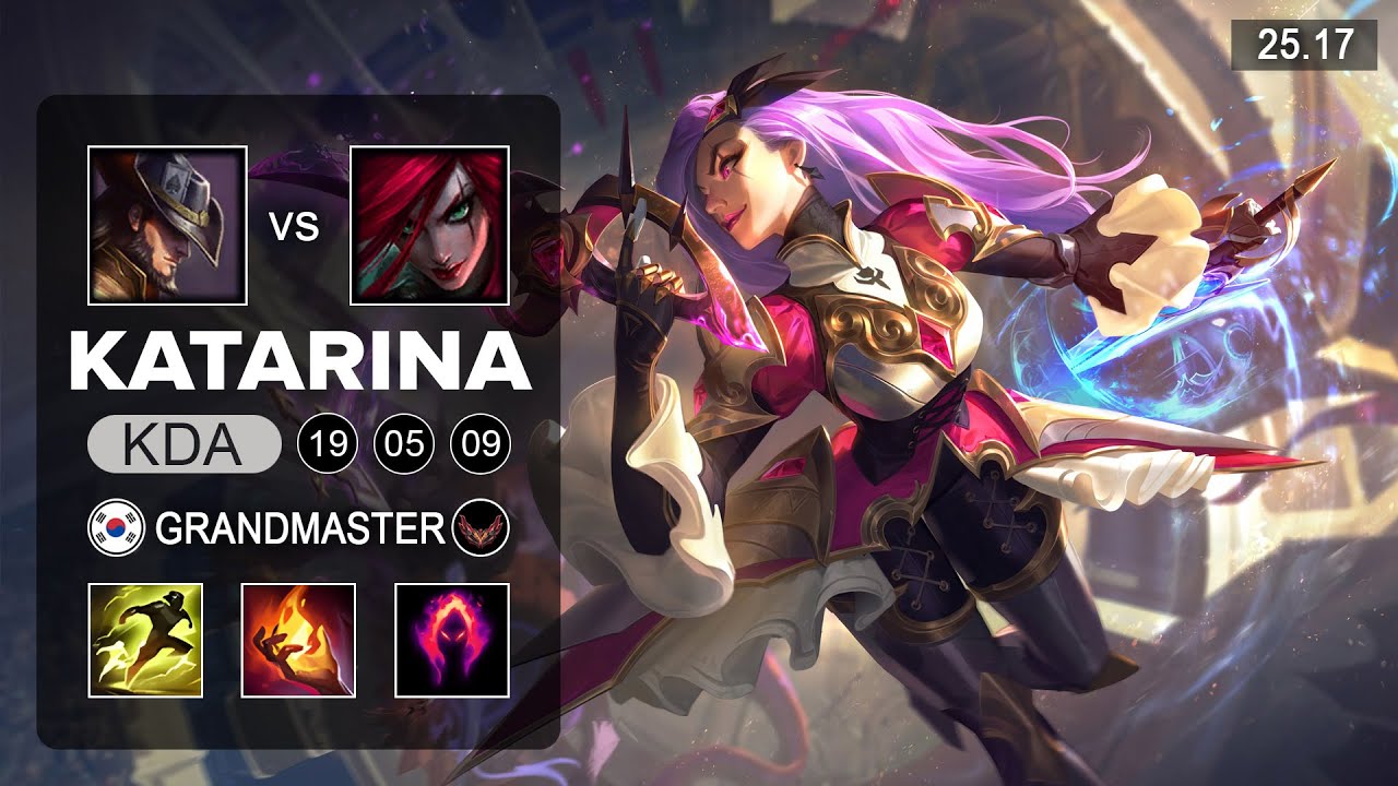 Katarina vs Twisted Fate Mid - KR Grandmaster - Patch 25.17 Season 15