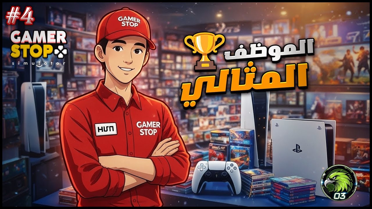 4️⃣ محاكي الالعاب 🎮 الموظف المثالي Gamer Stop Simulator