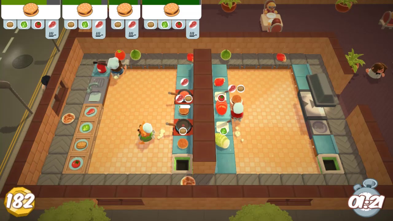 [World Record] Overcooked Level 2-3 3 player coop 3 stars score 310