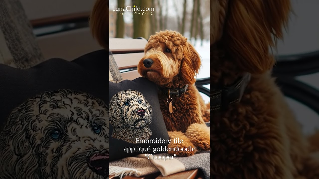 Stickdatei-Applikation Goldendoodle Chooper  