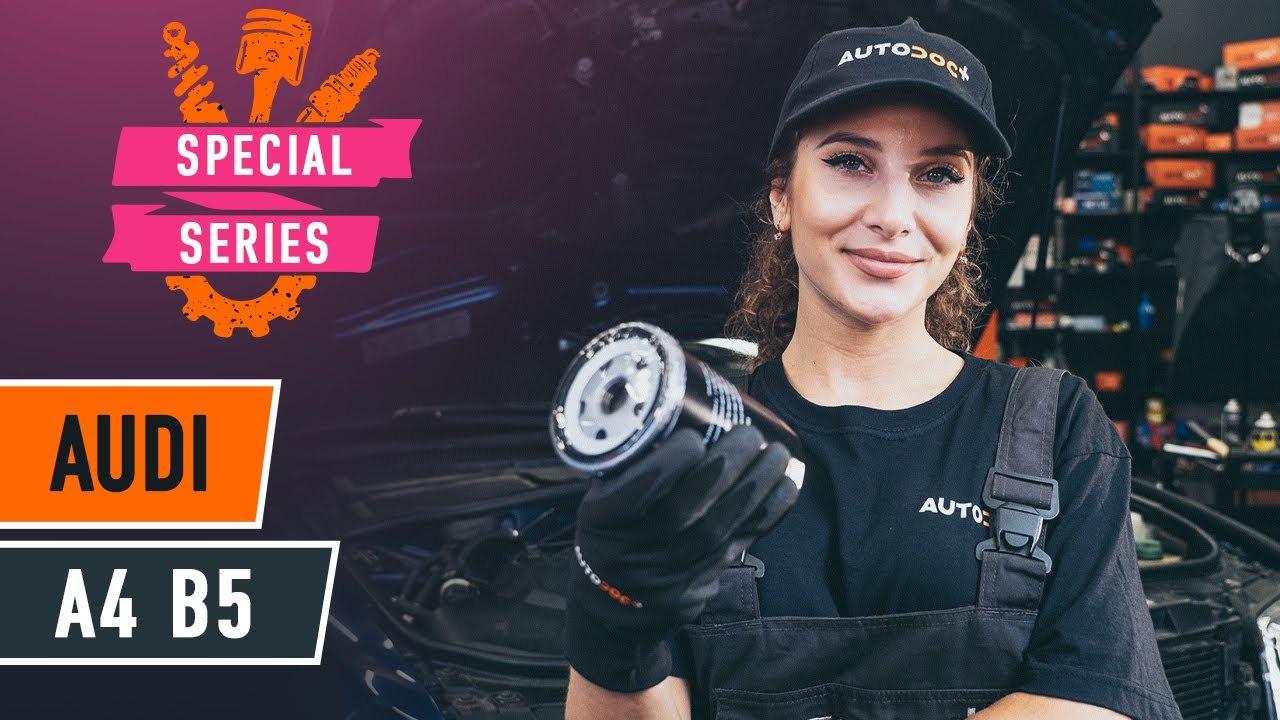 How to change oil filter and engine oil on AUDI A4 B5 Saloon [TUTORIAL AUTODOC]