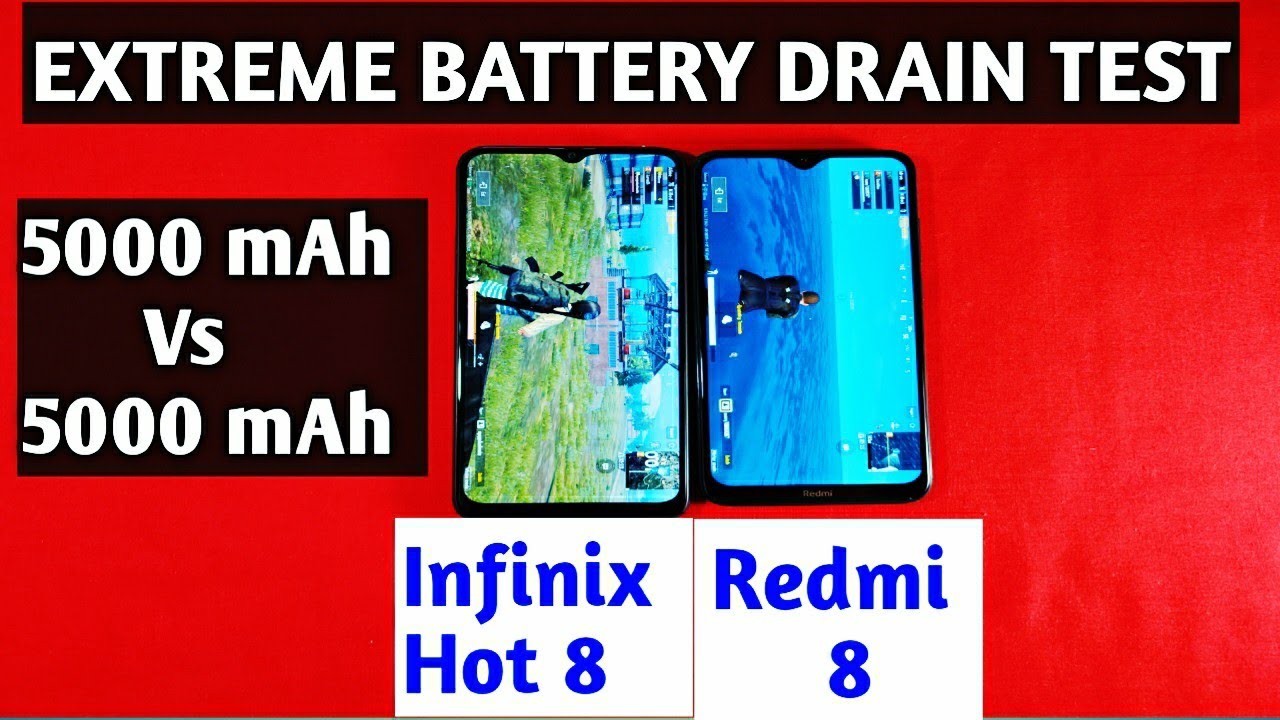 Redmi 8 Vs Infinix Hot 8 Battery Drain Test